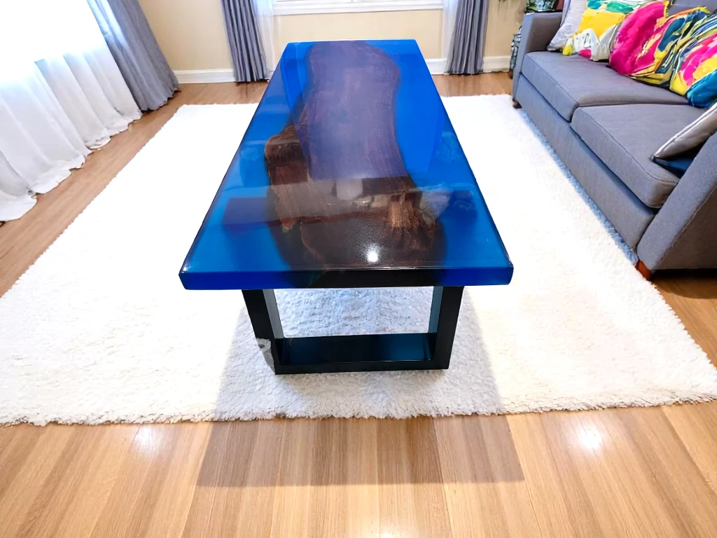 DIY Epoxy Table Tops with Iron Stand : Rectangular Furniture 
